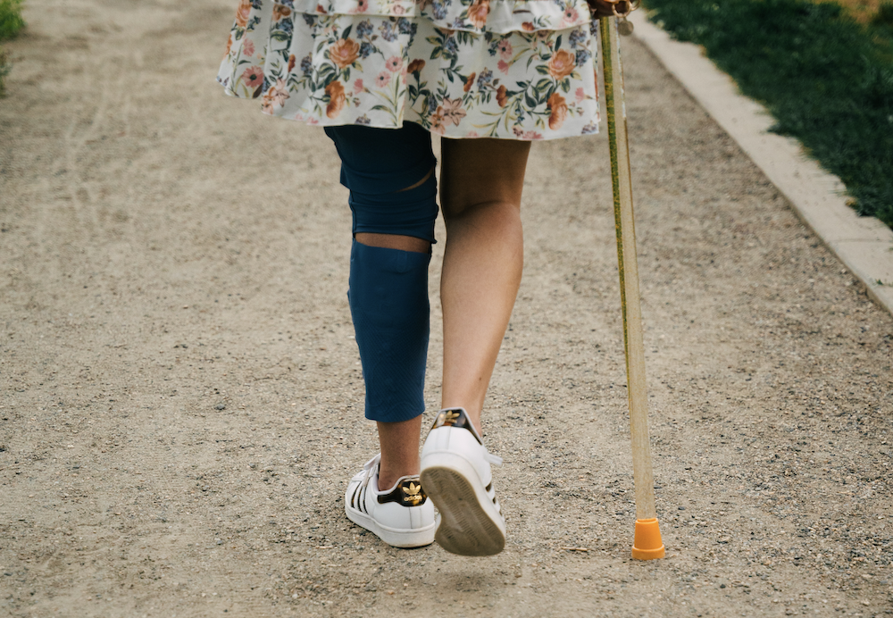 blanca walking on path in park